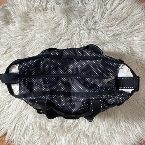 LeSportsac Black White Polkadot Polyester Pink Rose Large Baby Diaper Bag O/S - Picture 5 of 12